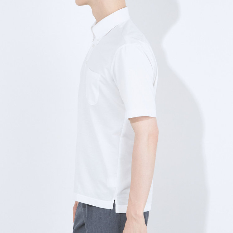 ＪＰコンフォート ネイビー 【半袖】【JOHN PEARSE comfort navy】【ノーアイロン】ボタンダウンビズポロシャツ プルオーバータイプ/ホワイト/ULTRA MOVE/ニット素材 白