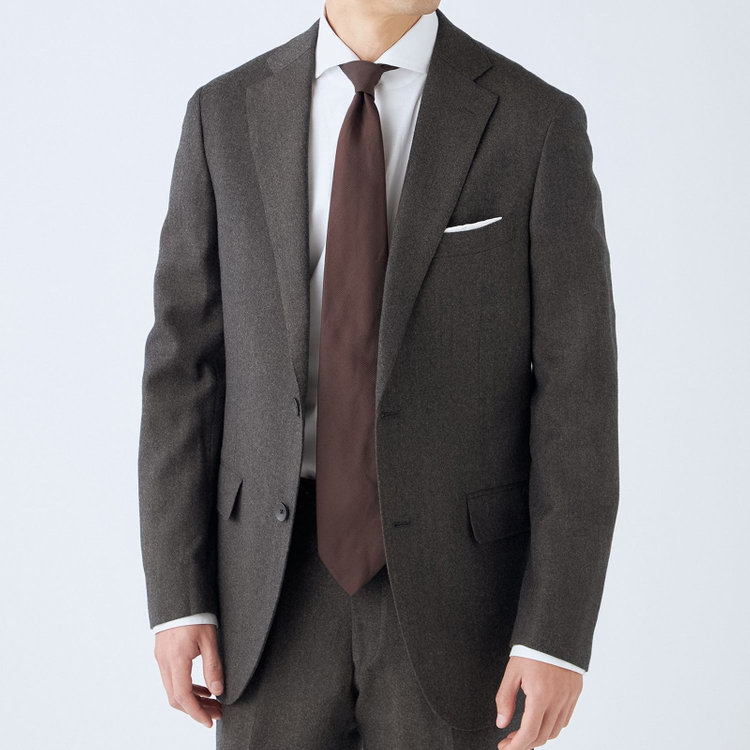ＪＰ コンフォート 【THE 神 SUIT】【JOHN PEARSE comfort】【秋冬】2釦シングルスーツ ショートタック/ブラウン/ウエストムーブ/REDA ACTIVE/NEW ZEALAND MERINO/SHOWER CLEAN/※裾上げ必要 茶中間