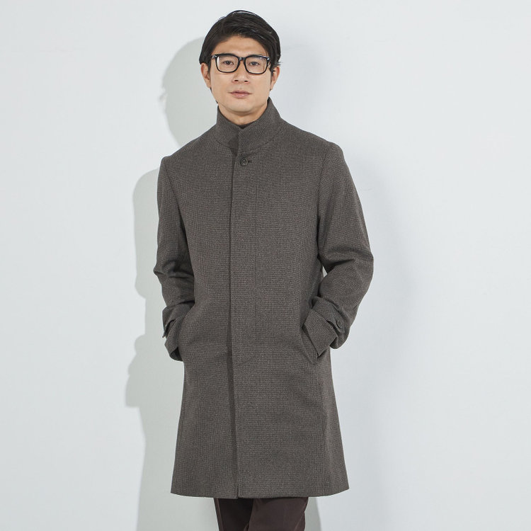 ソノタ（KONAKA用） 【レギュラーフィット】【秋冬】ショートスタンドカラーコート/ブラウン 茶濃色