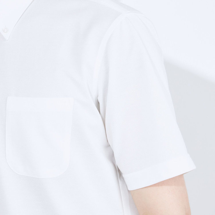 ＪＰコンフォート ネイビー 【半袖】【JOHN PEARSE comfort navy】【ノーアイロン】ボタンダウンビズポロシャツ プルオーバータイプ/ホワイト/ULTRA MOVE/ニット素材 白