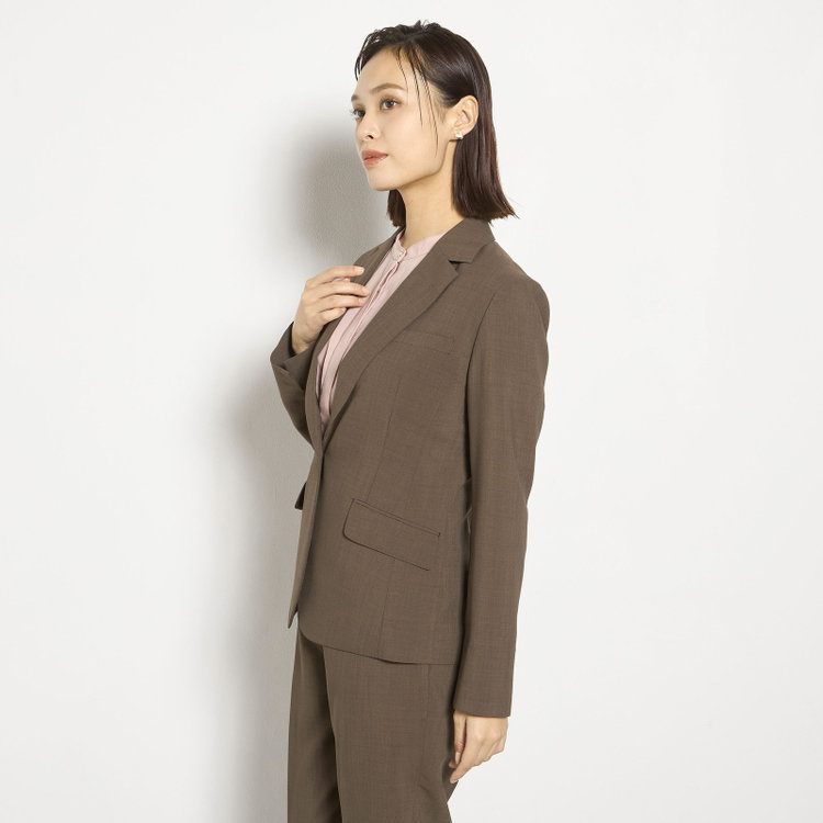 ソノタ（KONAKA用） 【Diana】【春夏】1釦シングルジャケット/ブラウン×シアー合繊/ウォッシャブル＆ストレッチ 茶中間