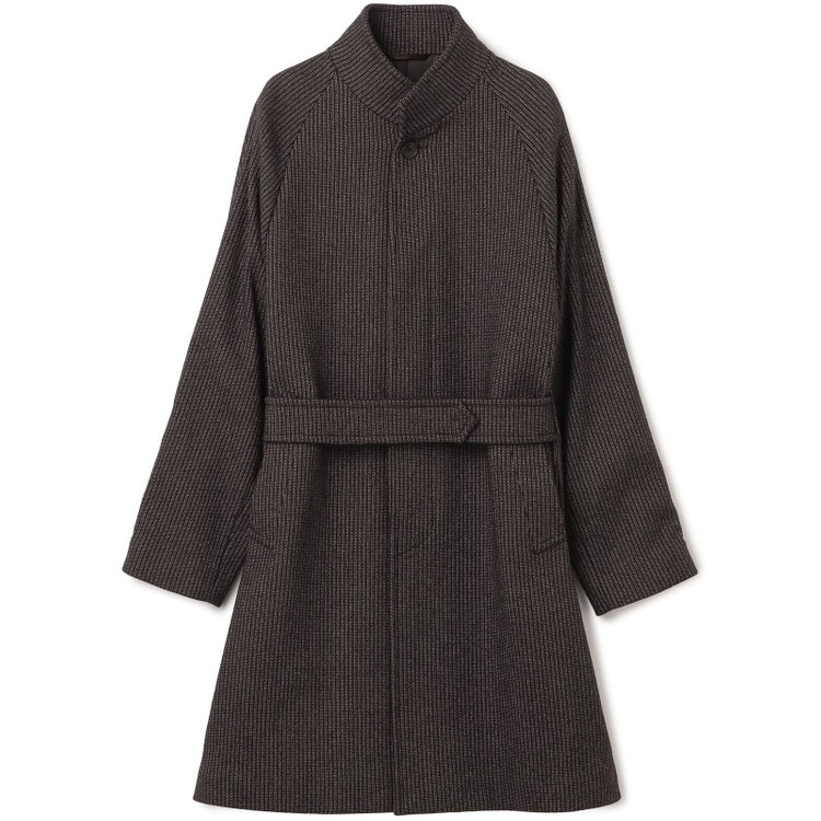 ＫＭＣブラック 【KANSAIMAN collection】ショートスタンドカラーコート/ブラウン/RE:NEWOOL 茶濃色