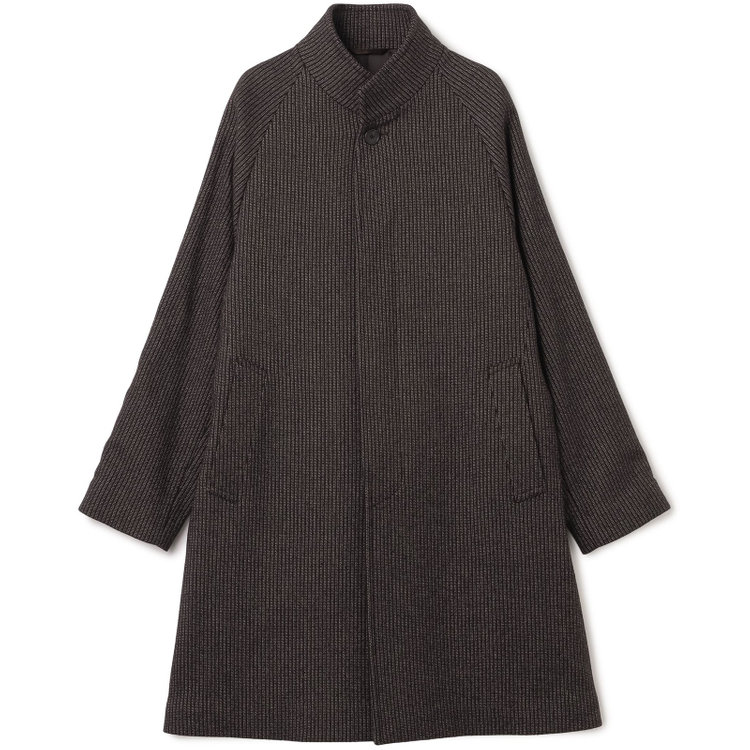 ＫＭＣブラック 【KANSAIMAN collection】ショートスタンドカラーコート/ブラウン/RE:NEWOOL 茶濃色