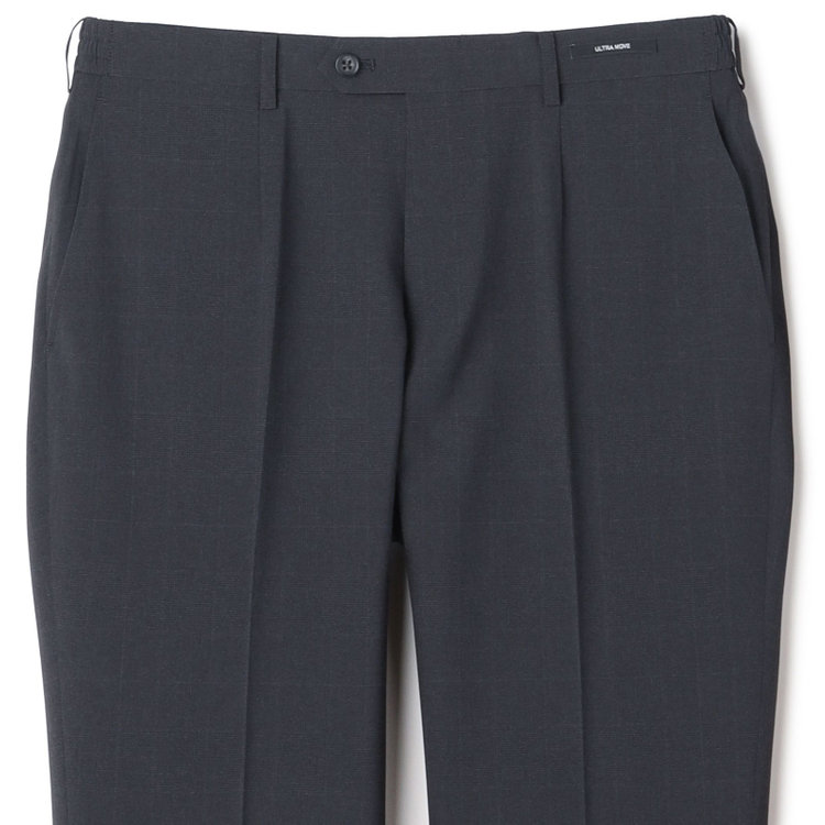 ＪＰ コンフォート 【JOHN PEARSE comfort】【春夏】ポリエステル ショートタックパンツ/グレー×チェック/ウエストシャーリング仕様/※裾上げ必要 グレー濃色