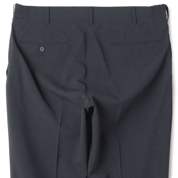 ＪＰ コンフォート 【JOHN PEARSE comfort】【春夏】ポリエステル ショートタックパンツ/グレー×チェック/ウエストシャーリング仕様/※裾上げ必要 グレー濃色