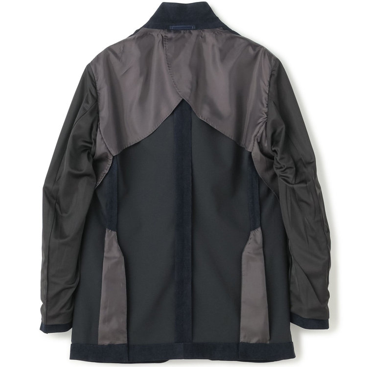 ＪＰ コンフォート 【JOHN PEARSE comfort navy】【秋冬】機能性ポリエステル素材 2釦シングルジャケット/ネイビー×コーデュロイ/ULTRA MOVE 紺濃色