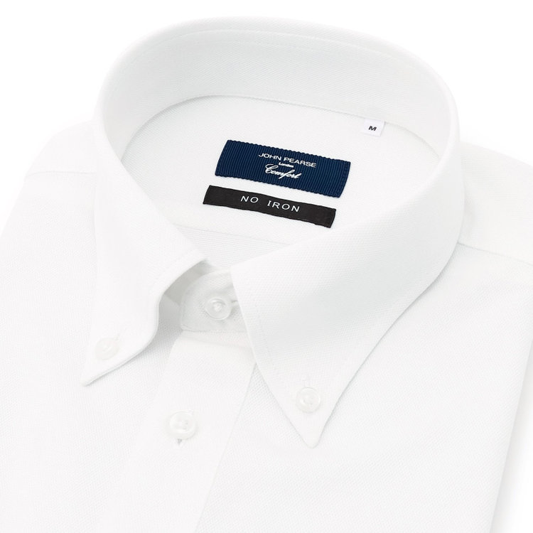 ＪＰコンフォート ネイビー 【半袖】【JOHN PEARSE comfort navy】【ノーアイロン】ボタンダウンビズポロシャツ プルオーバータイプ/ホワイト/ULTRA MOVE/ニット素材 白
