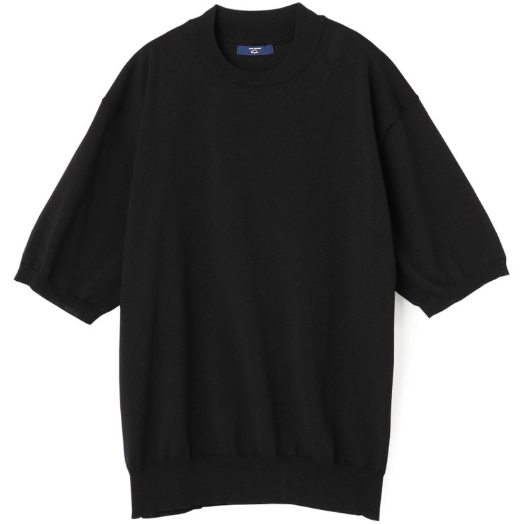 ジョンピアース  【JOHN PEARSE comfort navy】【半袖】ニットTシャツ/ブラック 黒