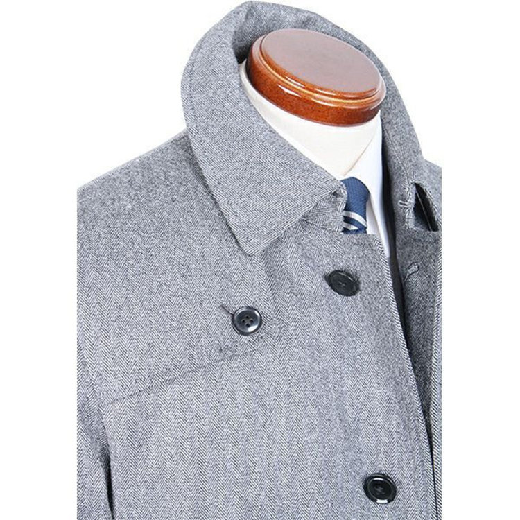 ソノタ（KONAKA用） 【トレンチ】【パワーストレッチ】ウールコート/グレー×ヘリンボーン グレー系(灰)