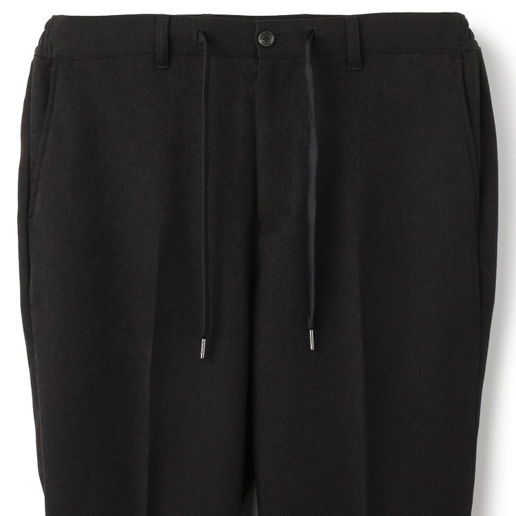 ＵＷＳ ＷＯＲＫ 【UWS】【年間】ビジカジセットアップ 0タックパンツ/ブラック×メランジ調/ウォッシャブル /ストレッチ ※裾上げ済み仕様 黒