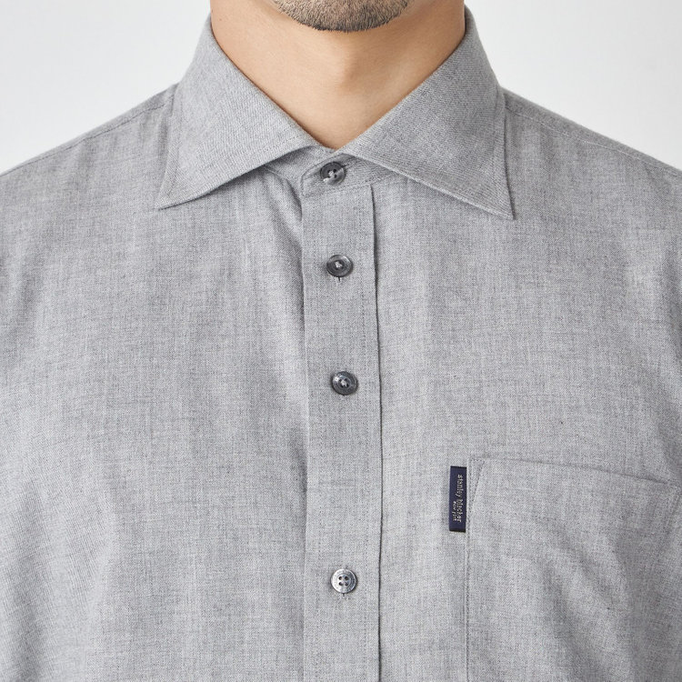 スタンリーブラッカ 【stanley blacker new york】【長袖】起毛シャツ/グレー グレー中間