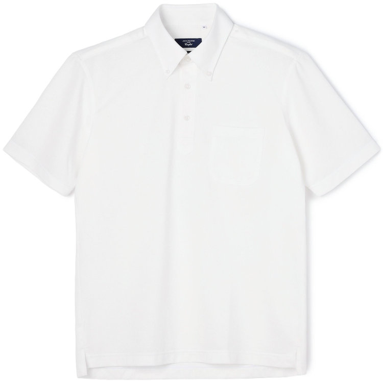 ＪＰコンフォート ネイビー 【半袖】【JOHN PEARSE comfort navy】【ノーアイロン】ボタンダウンビズポロシャツ プルオーバータイプ/ホワイト/ULTRA MOVE/ニット素材 白