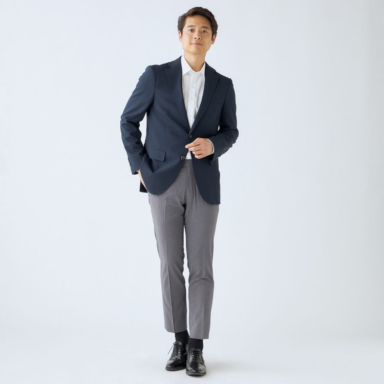 ＪＰ コンフォート 【JOHN PEARSE comfort navy】【春夏】機能性ポリエステル素材 2釦シングルジャケット/ネイビー/ULTRA MOVE/BREATH EFFECT AIR/ウォッシャブル 紺濃色