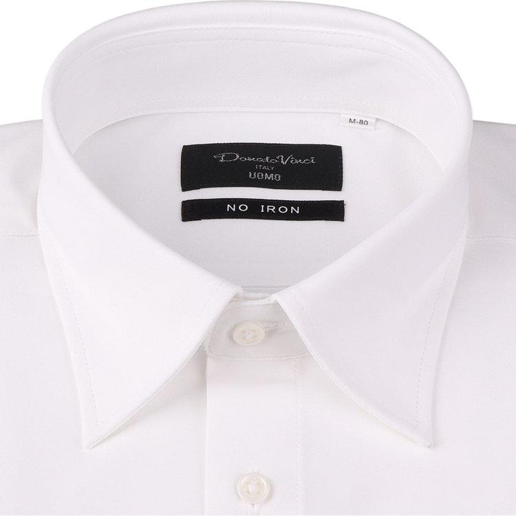 ドナートヴィンチウォモ 【Donato Vinci Italy Uomo】【ノーアイロン】レギュラーカラードレスワイシャツ/ホワイト/ULTRA MOVE/ニット素材 ホワイト系(白)