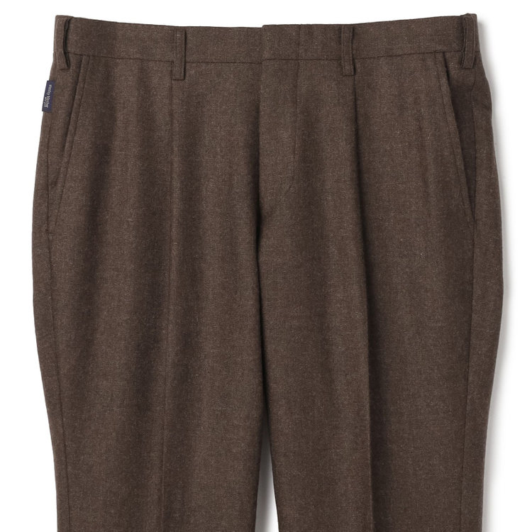 スタンリーブラッカ 【stanley blacker new york】【秋冬】ライトフランネルスラックス/ 茶中間