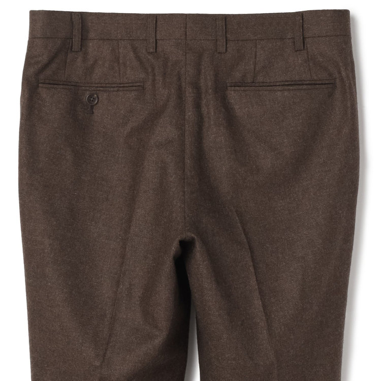 スタンリーブラッカ 【stanley blacker new york】【秋冬】ライトフランネルスラックス/ 茶中間