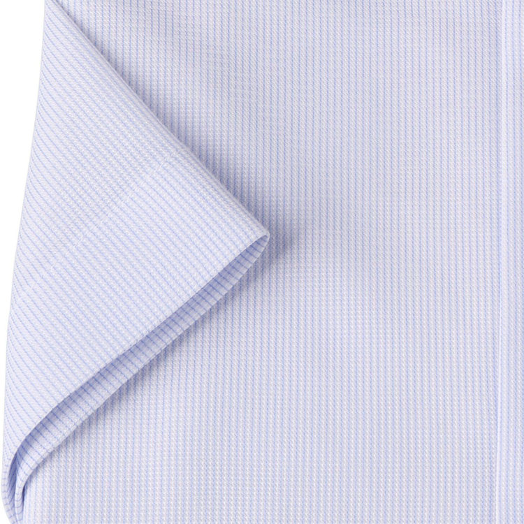 ジョンピアース 【半袖】【JOHN PEARSE White】【ノーアイロン】ボタンダウンドレスワイシャツ/ブルー×ドビー/釦付糸：ネイビー/ULTRA MOVE/ニット素材 青濃色