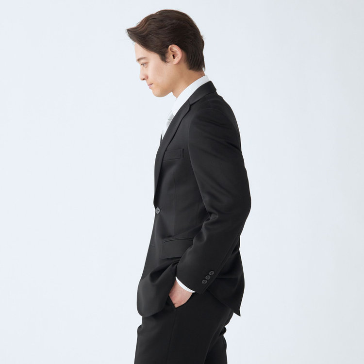 ドナートヴィンチ 【Donato Vinci Italy】【秋冬】カシミヤシルクブレンド濃染加工/2釦シングルフォーマルスーツ 1タックパンツ/防虫加工/導電性繊維/アジャスター付き/※裾上げ必要 黒