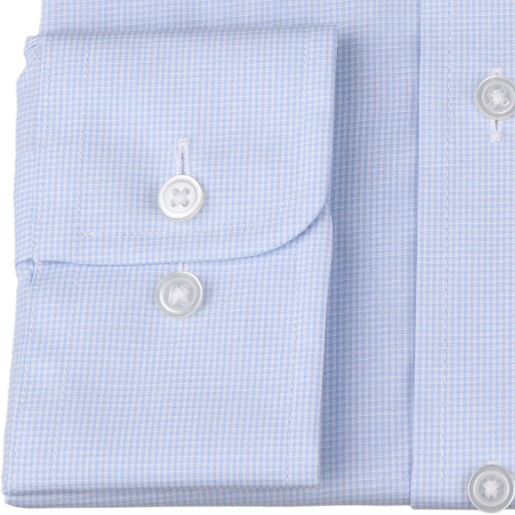 KONAKA　アウトレット 【WEB限定/OUTLET/汚れ・キズ等有】【DUKEMORGAN】【形態安定】ワイドカラーワイシャツ/ブルー＆ホワイト×チェック ブルー系(青)