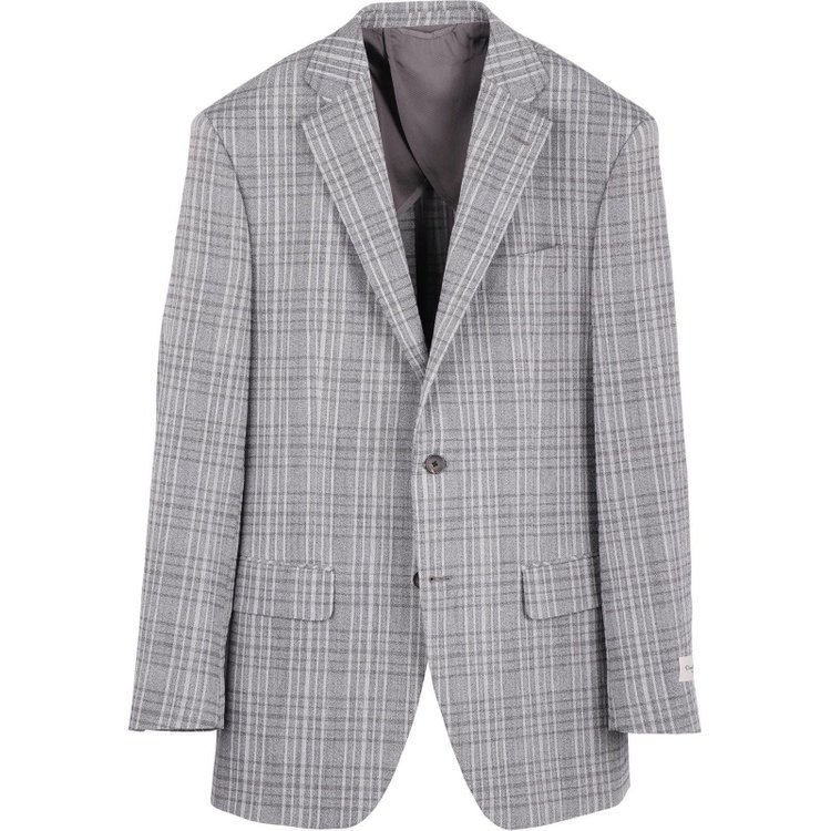 ドナートヴィンチ 【Donato Vinci Italy】【春夏】ウールコットンブレンド 2釦シングルジャケット/グレー×チェック グレー系(灰)