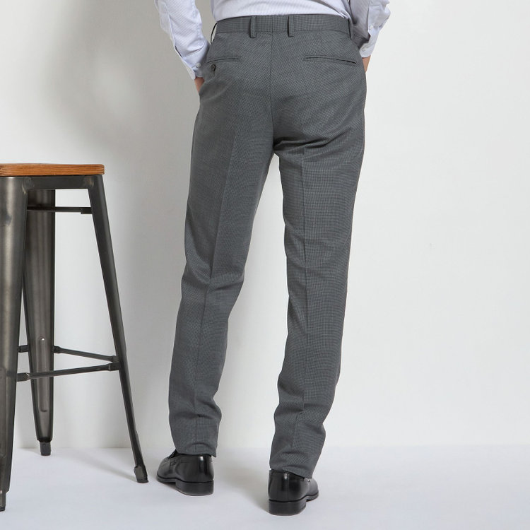 ＪＰ コンフォート 【JOHN PEARSE comfort】【春夏】2釦シングルスーツ ショートタック/グレー×チェック/REAL GRAY/NEW ZEALAND WOOL/SustainaBee Wool/※裾上げ必要 グレー中間
