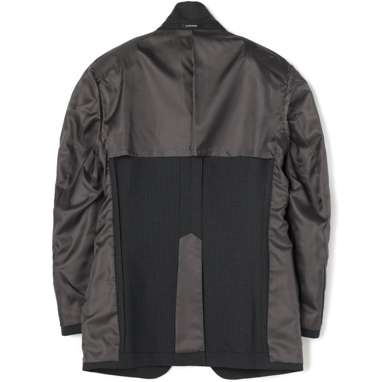 ＵＮＰＲＥＳＳＵＲＥ 【Unpressure】【秋冬】2釦シングルスーツ 0タック/グレー×ストライプ/ULTRA WASH※裾上げ必要 グレー濃色