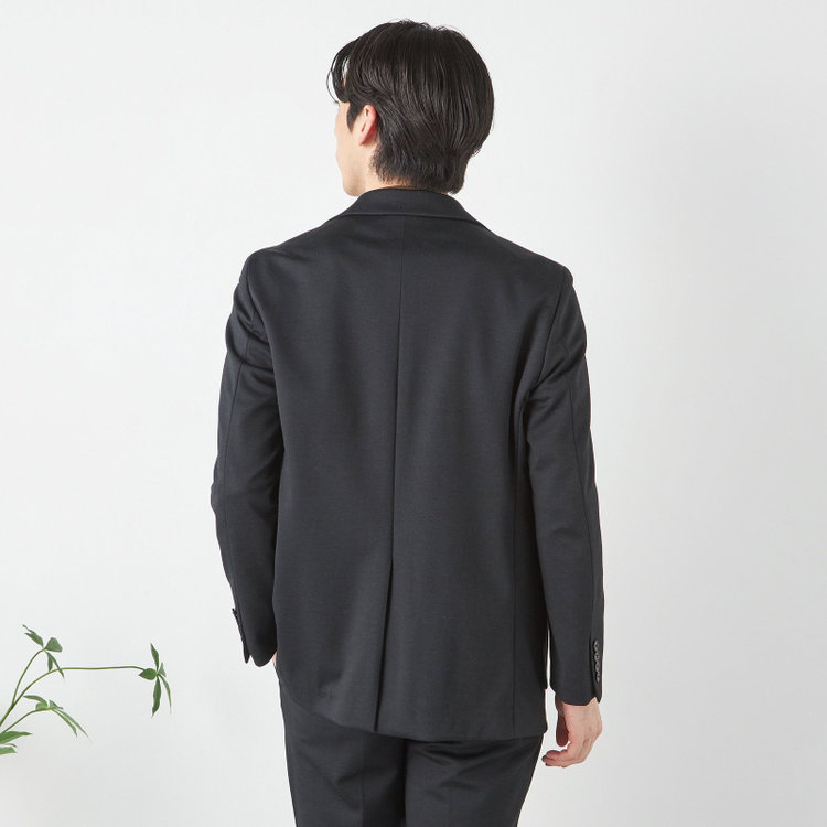 ハイスペックモーション 【HIGH SPEC MOTION】【年間】2釦シングルジャケット セットアップ / ブラック / メランジニット / ウォッシャブル / ビジカジ 黒