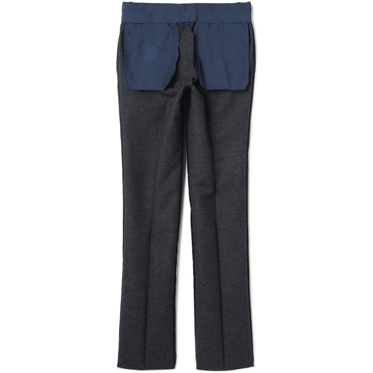 スタンリーブラッカ 【stanley blacker new york】【秋冬】0タックメランジツイードスラックス/グレー/ウエストムーブ仕様/※裾上げ必要 グレー濃色