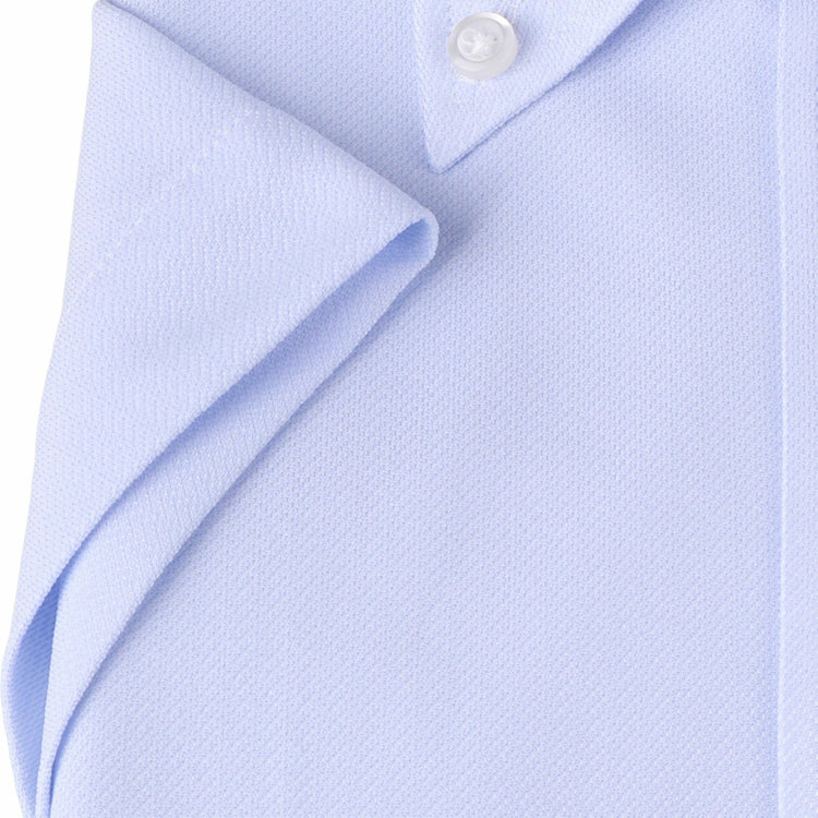 ジョンピアースブラック 【半袖】【JOHN PEARSE Black】【ノーアイロン】ボタンダウンドレスワイシャツ/ブルー×ドビー/襟裏テープ/ULTRA MOVE/ニット素材 ブルー系(青)