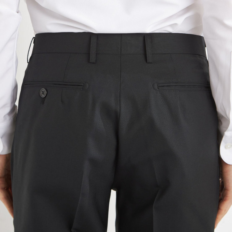 ジョンピアース 【JOHN PEARSE Black SELECT LINE】【年間】0タックパンツ/ブラック×ソリッド/ULTRA TOUGH S/SHOWER CLEAN/※裾直し必要 黒