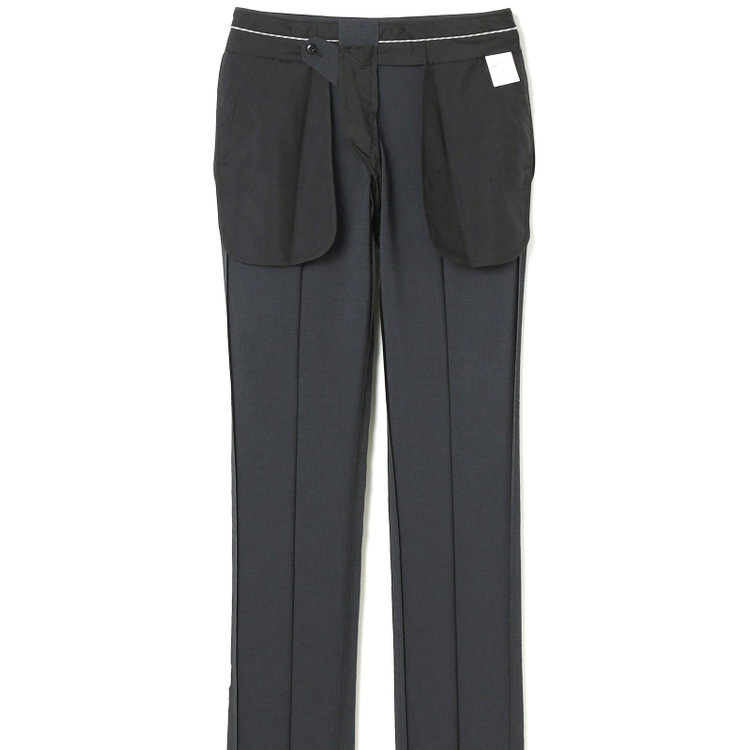 ジョンピアースブラック 【JOHN PEARSE Black SELECT LINE】【春夏】ポリエステル 0タックパンツ/グレー/ウォッシャブル/※裾上げ必要 グレー濃色