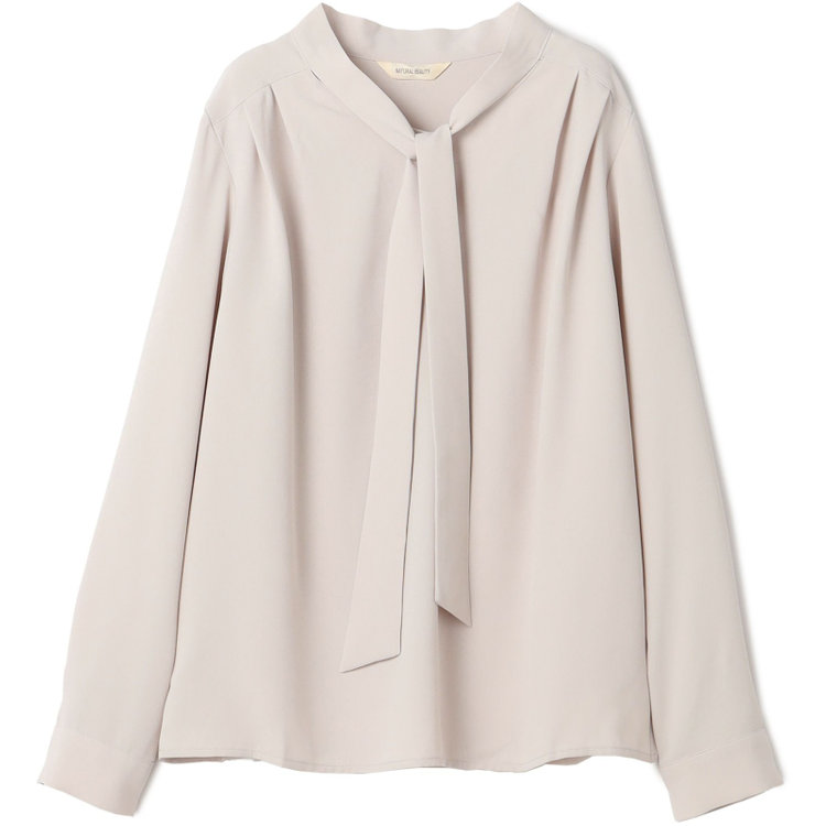 【WEB限定/OUTLET/汚れ・キズ等有】【NATURAL BEAUTY】スリムボウタイカットソー/グレージュ