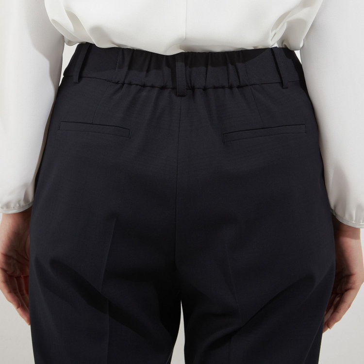 ソノタ（KONAKA用） 【Diana】【秋冬】パンツ/ネイビー×シャドーチェック/ウォッシャブル＆ストレッチ/裾上げ済仕様 紺中間