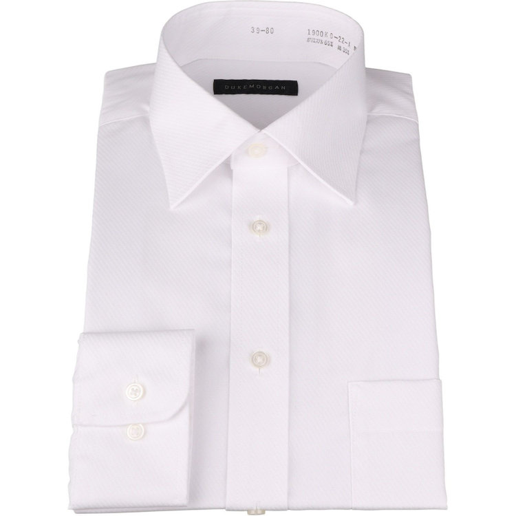 KONAKA　アウトレット 【WEB限定/OUTLET/汚れ・キズ等有】【DUKEMORGAN】【形態安定】ワイドカラーワイシャツ/ホワイト×ドビーツイル ホワイト系(白)
