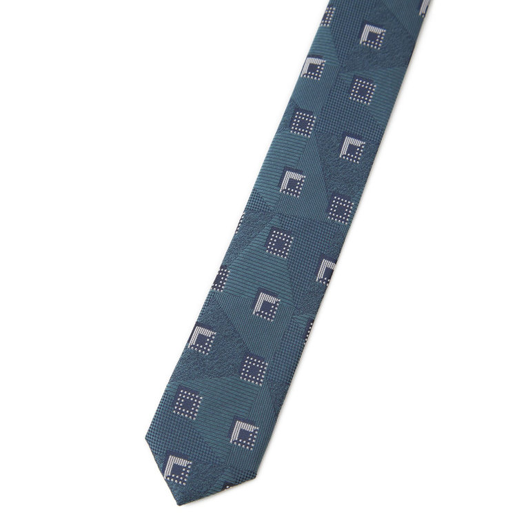 ジョンピアース 【JOHN PEARSE White】シルクポリエステル小紋柄ネクタイ8.0cm幅/グリーン その他