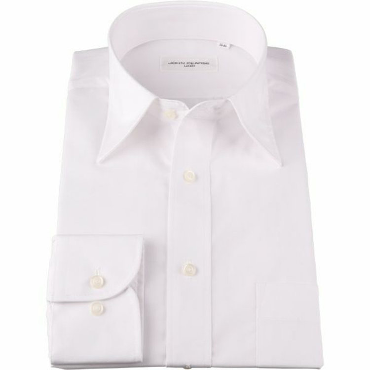 KONAKA　アウトレット 【WEB限定/OUTLET/汚れ・キズ等有】【JOHN PEARSE White】【形態安定】レギュラーカラードレスワイシャツ/ホワイト×ソリッド ホワイト系(白)