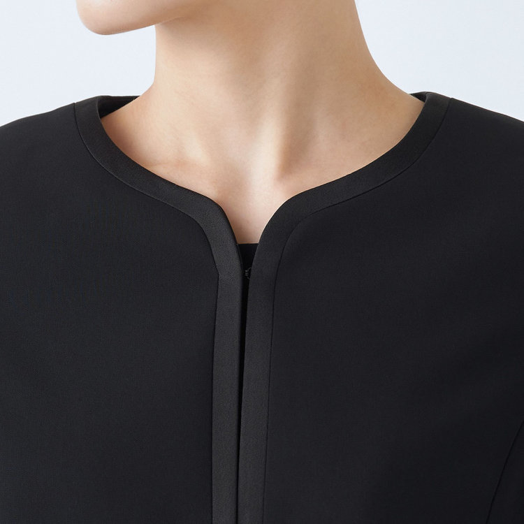 ソノタ（KONAKA用） 【BIEN BELLE】【年間】【ストレッチ】ノーカラーサテン使いアンサンブルレディースフォーマル 黒