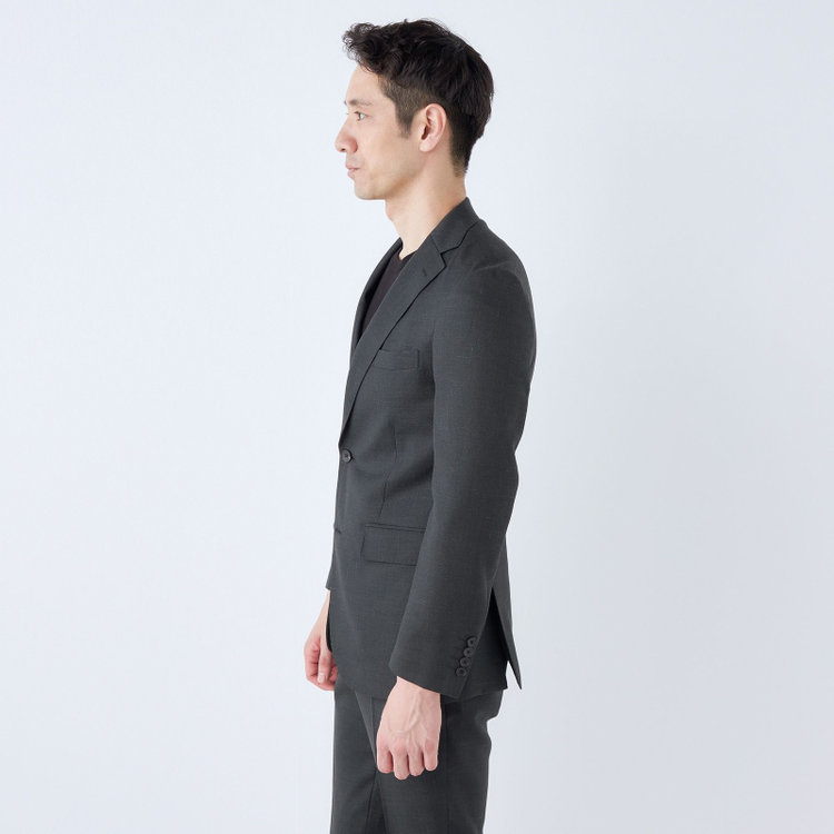 ＪＰ コンフォート 【JOHN PEARSE comfort】【春夏】2釦シングルスーツ ショートタック/グレー/REAL GRAY/NEW ZEALAND WOOLSHOWER CLEAN/SustainaBee Wool/※裾上げ必要 緑中間