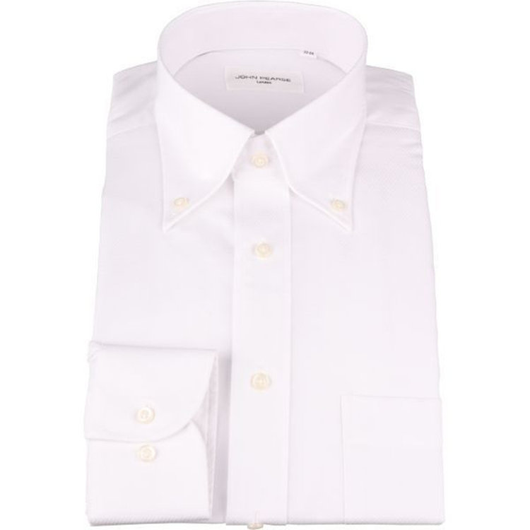 KONAKA　アウトレット 【WEB限定/OUTLET/汚れ・キズ等有】【JOHN PEARSE White】【形態安定】ボタンダウンドレスシャツ/ホワイト×ドビーツイル/Oil guard ホワイト系(白)