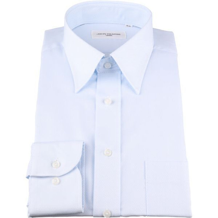 KONAKA　アウトレット 【WEB限定/OUTLET/汚れ・キズ等有】【JOHN PEARSE White】【形態安定】レギュラーカラードレスシャツ/ブルー×ドビーツイル/Oil guard ブルー系(青)