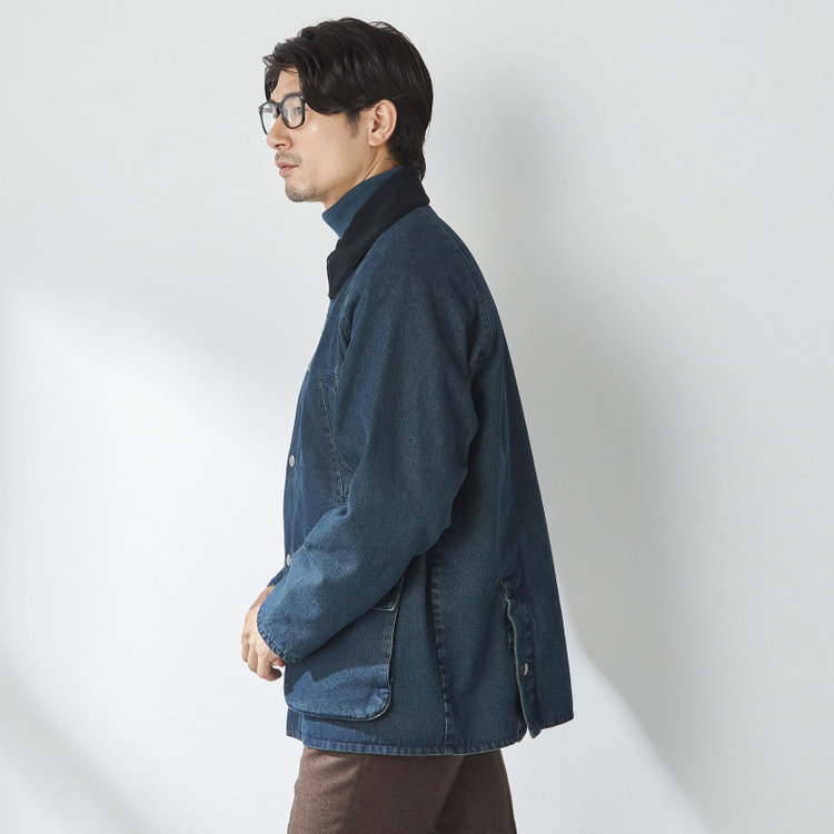 スタンリーブラッカ 【stanley blacker new york】【秋冬】デニムハンティングジャケット/ネイビー 紺中間