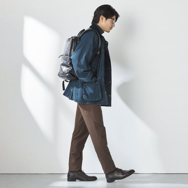 スタンリーブラッカ 【stanley blacker new york】【秋冬】デニムハンティングジャケット/ネイビー 紺中間