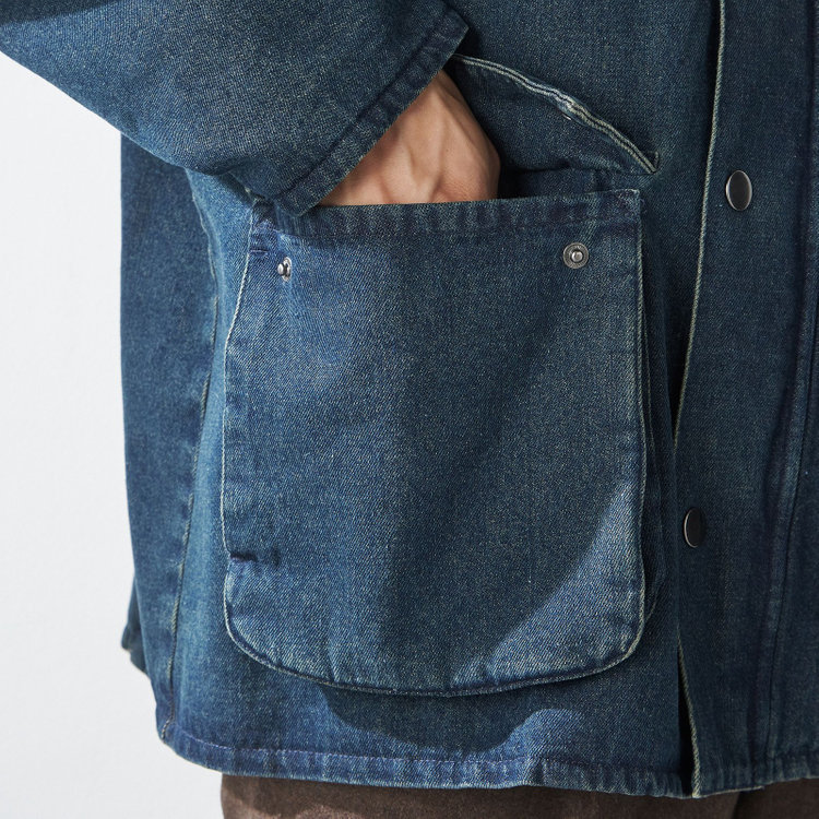 スタンリーブラッカ 【stanley blacker new york】【秋冬】デニムハンティングジャケット/ネイビー 紺中間