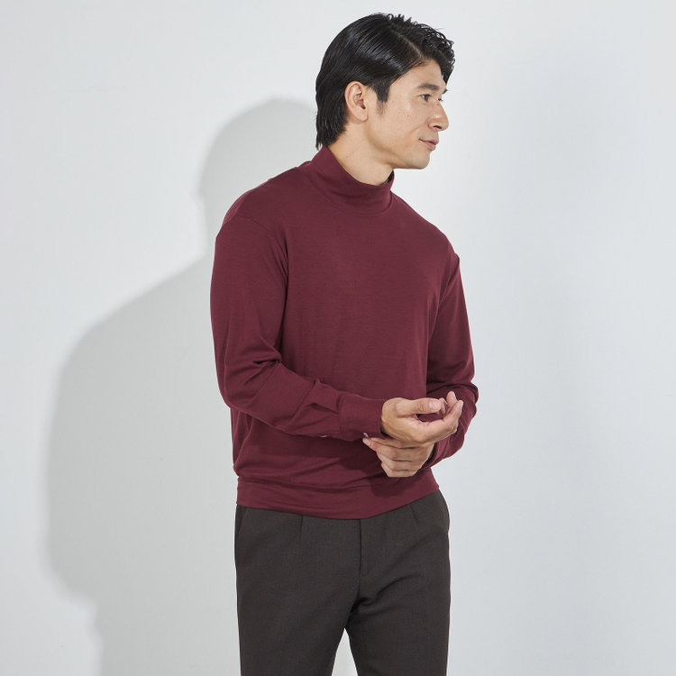 カンサイマン 【KANSAIMAN Collection】【長袖】 ドレスカフニット/ワイン 赤濃色