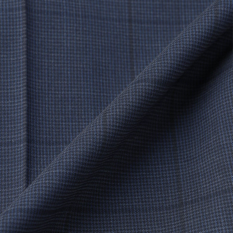 ジョンピアース 【JOHN PEARSE White】【春夏】ウールブレンド 1タックパンツ/ネイビー×チェック/ウエストムーブ仕様/ULTRA LIGHT SPEC※裾上げ必要 紺濃色