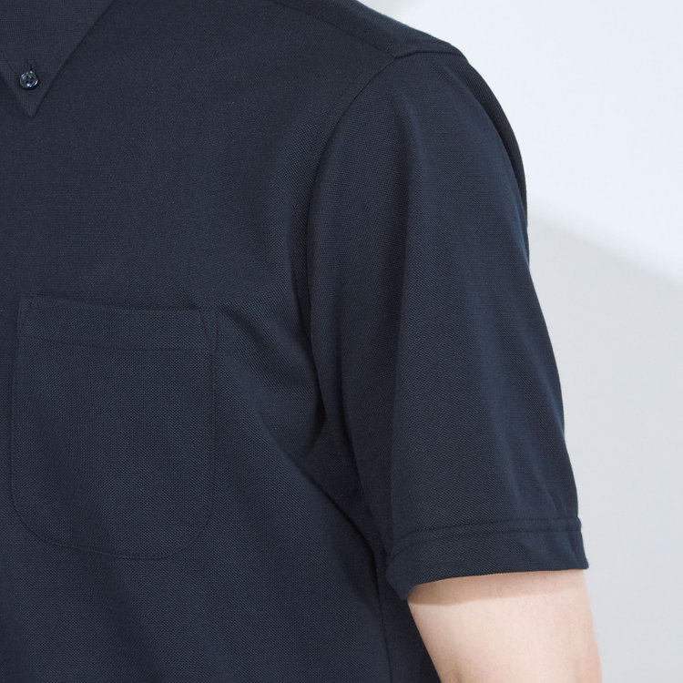 ＪＰコンフォート ネイビー 【半袖】【JOHN PEARSE comfort navy】【ノーアイロン】ボタンダウンビズポロシャツ プルオーバータイプ/ネイビー/ULTRA MOVE/ニット素材 青濃色