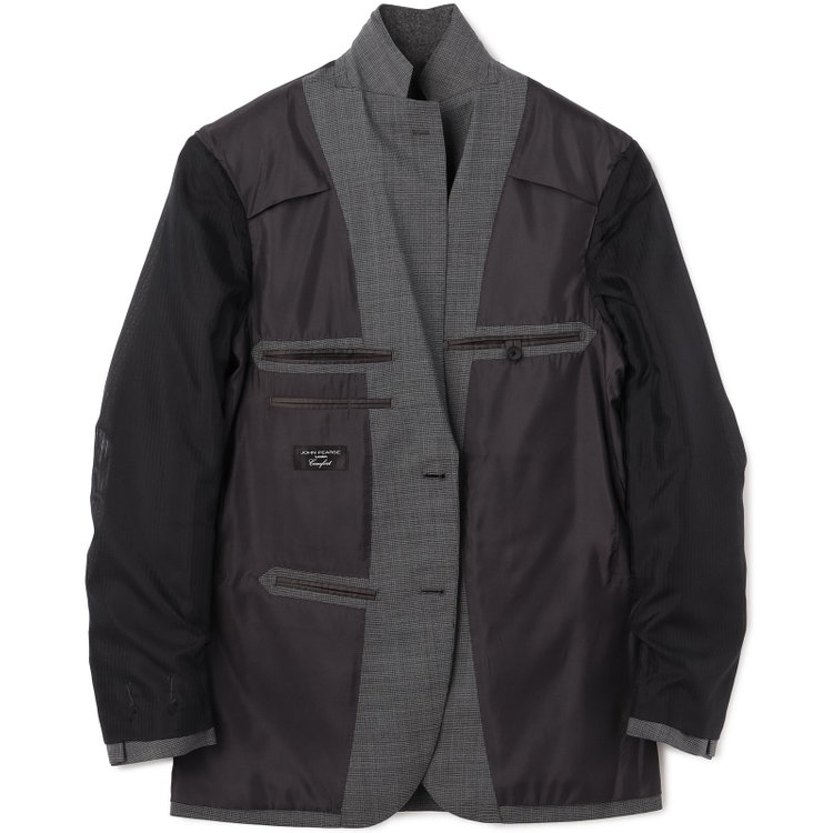 ＪＰ コンフォート 【JOHN PEARSE comfort】【春夏】2釦シングルスーツ ショートタック/グレー×チェック/REAL GRAY/NEW ZEALAND WOOL/SustainaBee Wool/※裾上げ必要 グレー中間
