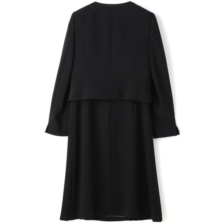 ソノタ（KONAKA用） 【BIEN BELLE】【年間】【ストレッチ】ノーカラーサテン使いアンサンブルレディースフォーマル 黒