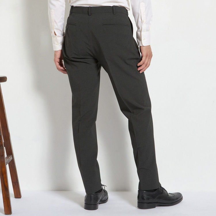 ＪＰ コンフォート 【JOHN PEARSE comfort】【春夏】2釦シングルスーツ ショートタック/カーキ×チェック/ULTRA MOVE/TRABEST/ウエストムーブ仕様/ウォッシャブル/ストレッチ/※裾上げ必要 黄淡色