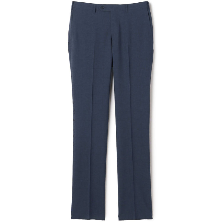 ジョンピアースブラック 【JOHN PEARSE Black SELECT LINE】【春夏】機能性ポリエステル 0タックパンツ/ネイビー×チェック/ウエストムーブ仕様/ULTRA MOVE/※裾上げ必要 紺濃色
